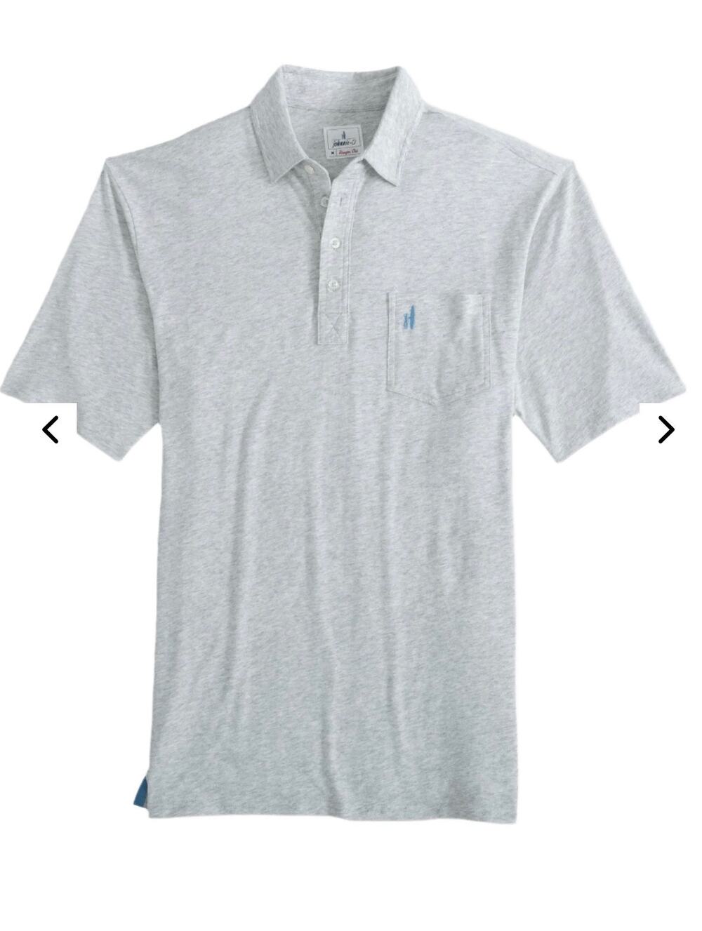 JOHNNIE-O - THE ORIGINAL 4-BUTTON POLO IN GRAY, SIZE LARGE